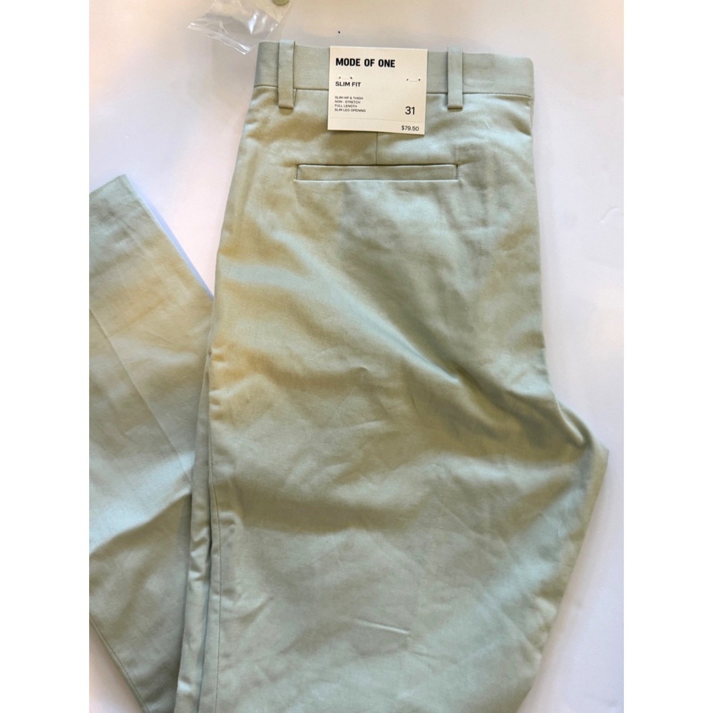 Mode of One Mens Slim Fit Suit Pants in Iced Mint Size 31 new - Picture 7 of 7
